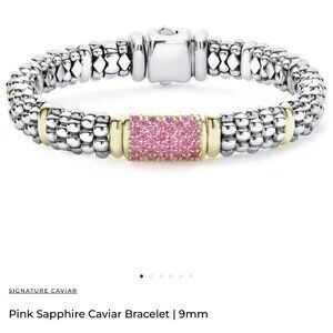 Pink Sapphire Caviar Bracelet | 9mm from Lagos Sz 7